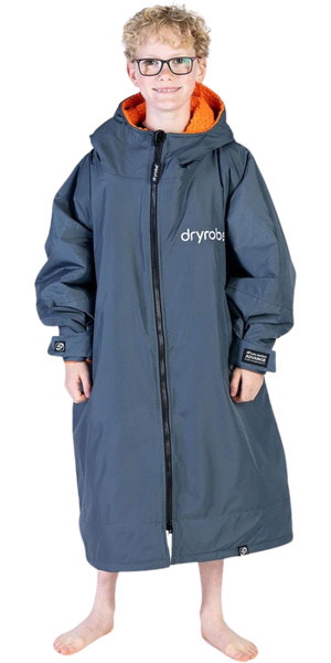 2026 Dryrobe Junior Advance Long Sleeve Changing Robe V3KSLSDA - Dark Grey / Orange